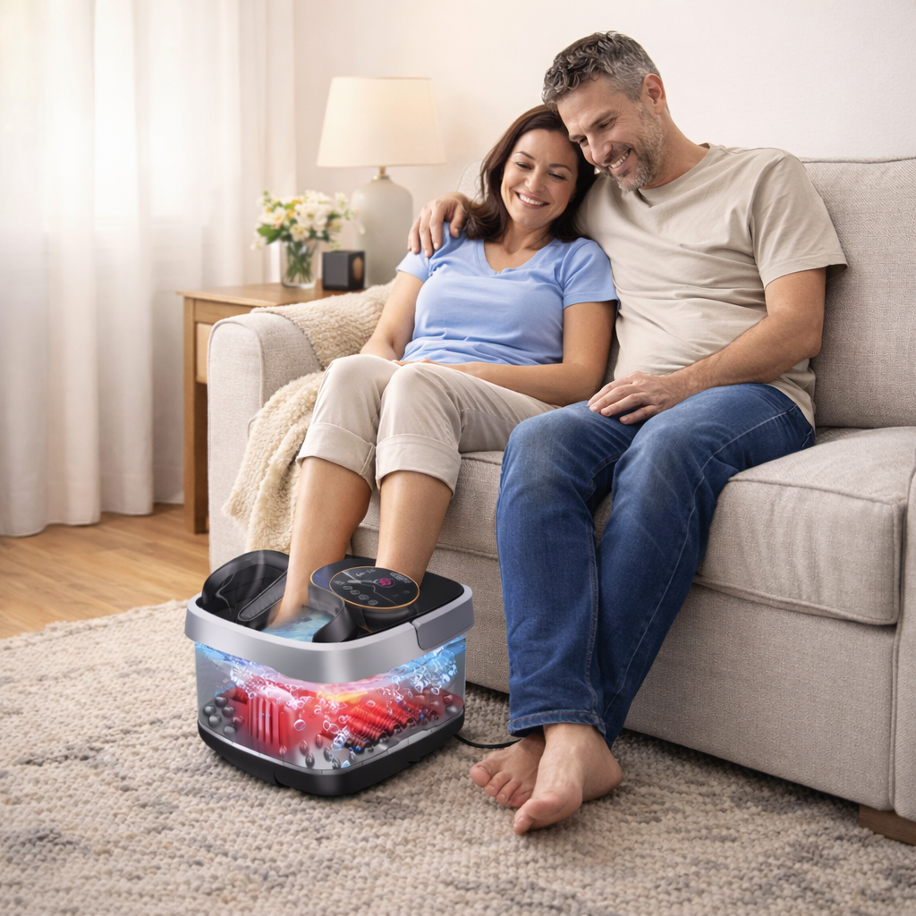 Heated Foot Spa Bath - Bubble Rollers - Infrared Light