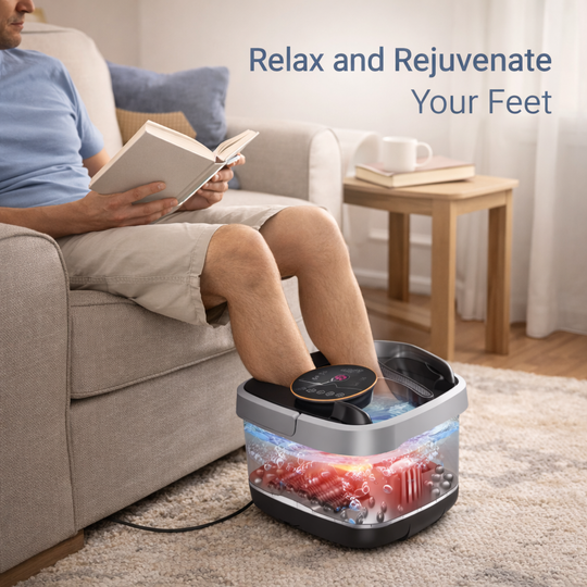 Heated Foot Spa Bath - Bubble Rollers - Infrared Light