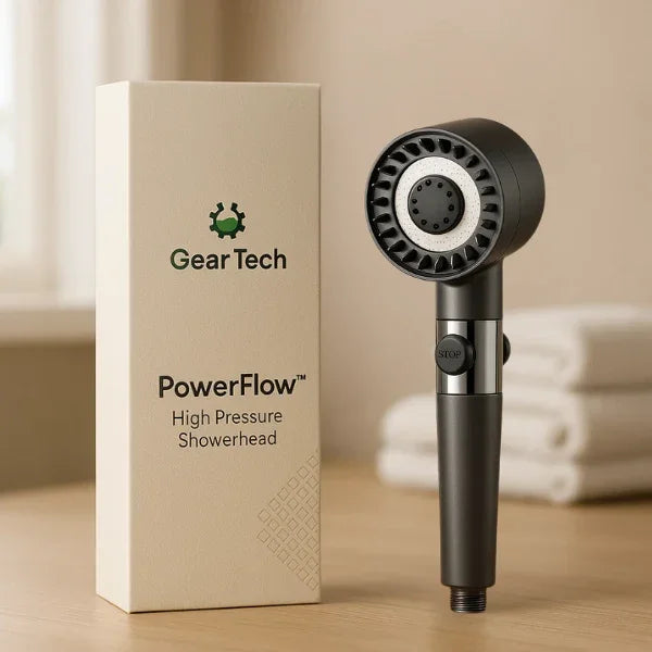 High-Pressure Showerhead - Filtration System - Water-Saving Design