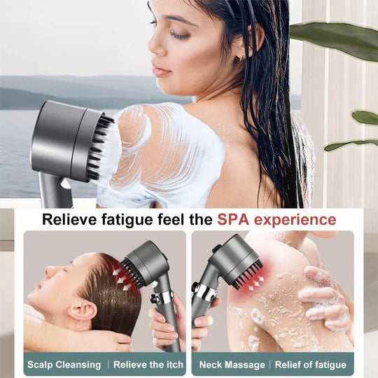High-Pressure Showerhead - Filtration System - Water-Saving Design