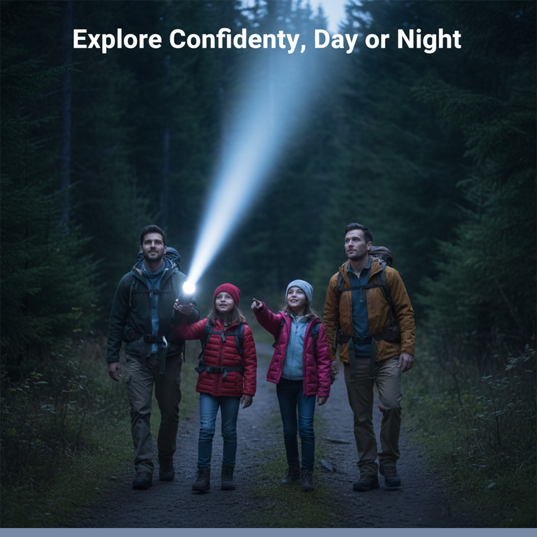 LED Flashlight - Rechargeable Torch - Zoom Function