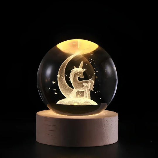 LED Night Light - 3D Crystal Sphere - USB Powered