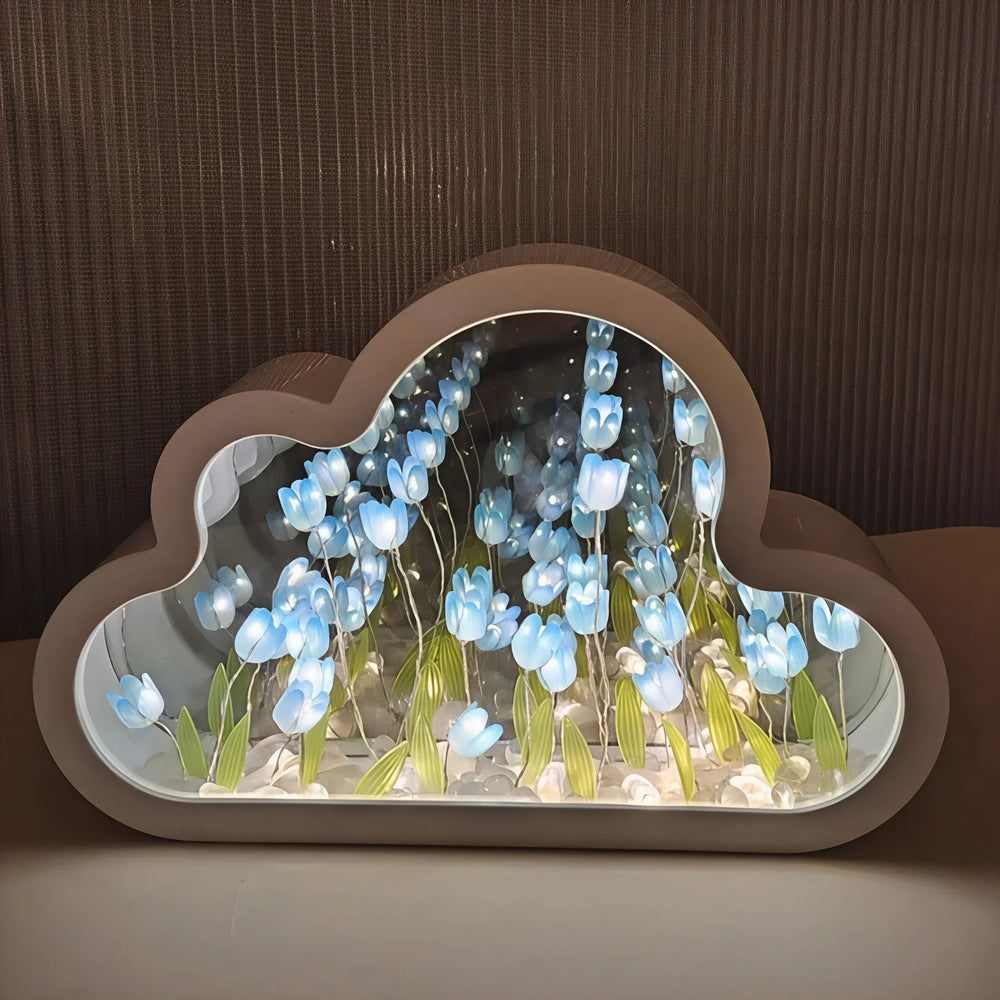 LED Table Lamp - Floral Design - Infinity Mirror Light - Luvonic