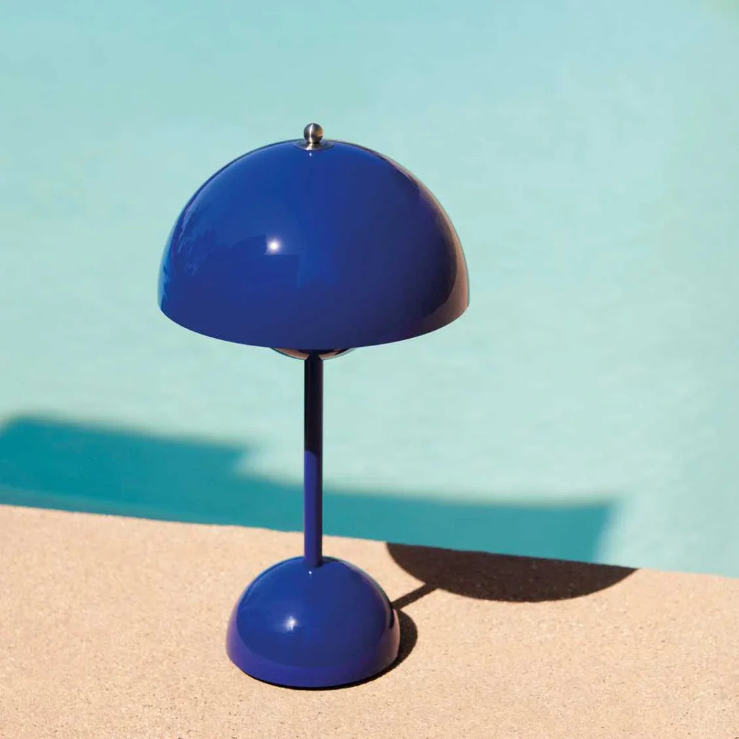 LED Table Lamp - White Dome - Rechargeable
