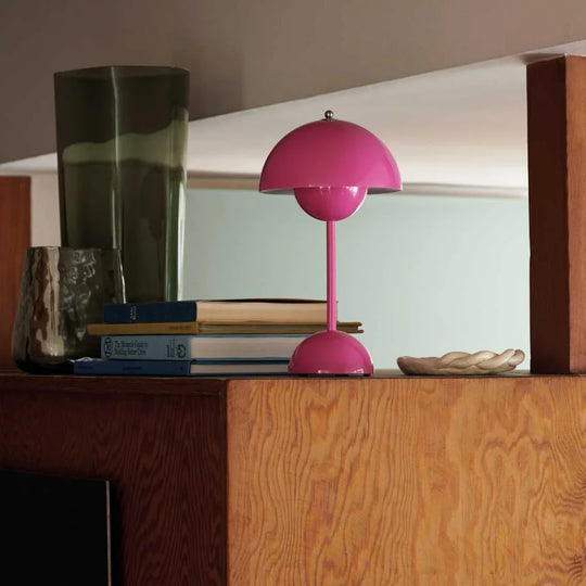 LED Table Lamp - White Dome - Rechargeable