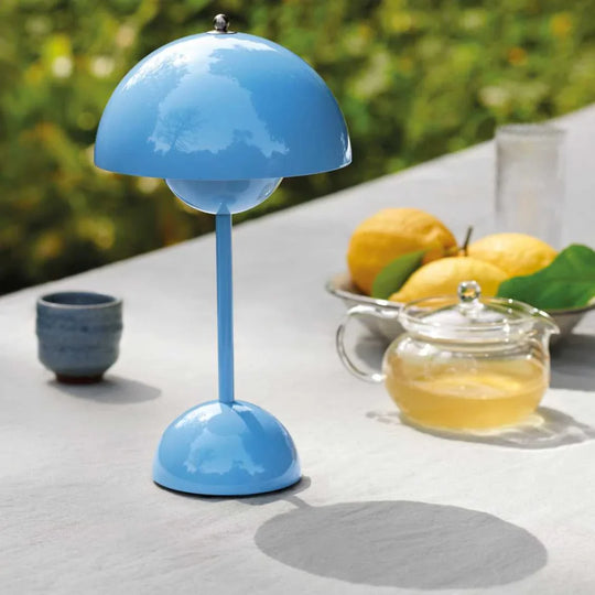 LED Table Lamp - White Dome - Rechargeable
