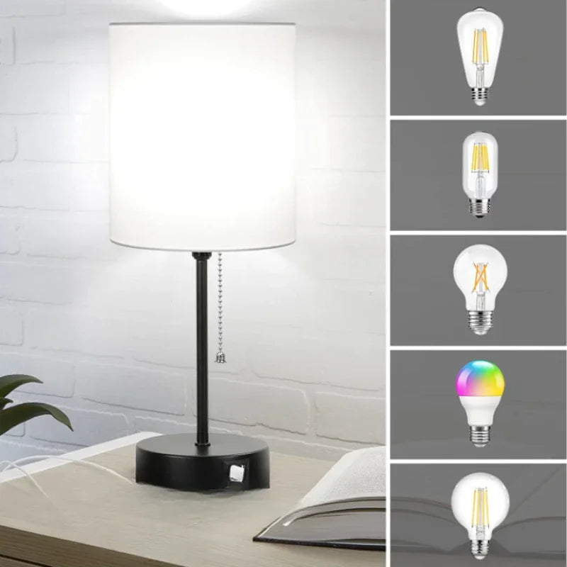 Lamp - USB Ports - Modern Black Set