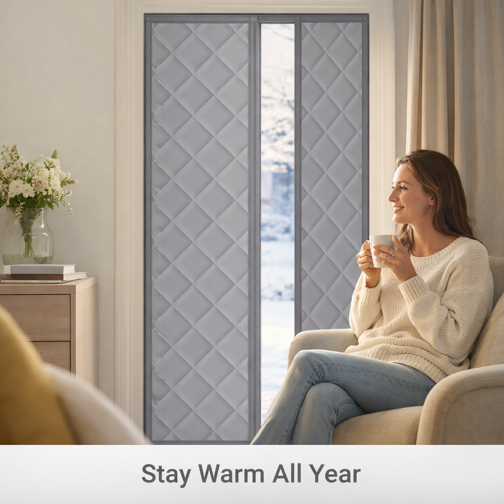 Magnetic Door Insulation Curtain - Temperature Control - Draft Blocking