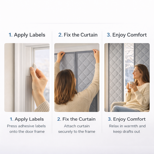 Magnetic Door Insulation Curtain - Temperature Control - Draft Blocking