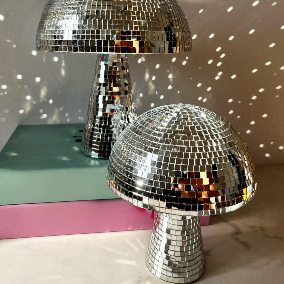 Metal Table Lamp - Mushroom Design - Reflective Tiles - Luvonic