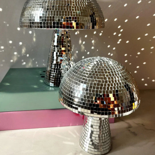 Metal Table Lamp - Mushroom Design - Reflective Tiles - Luvonic