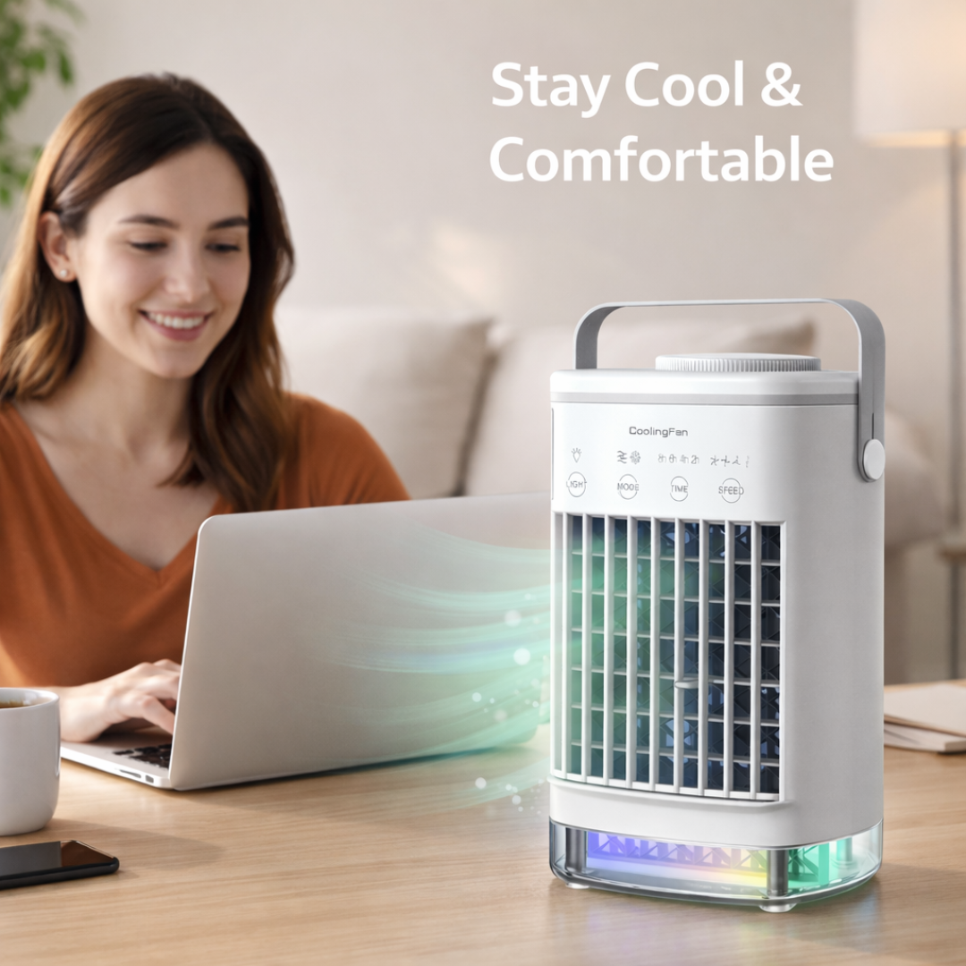 Mini Air Cooler - Portable Design - Adjustable Settings