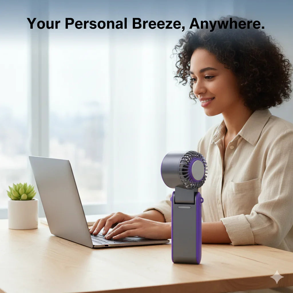 Mini Handheld Fan - Rechargeable - Folding Design