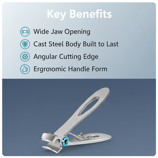 Nail Clippers - Wide Jaw - Stainless Steel