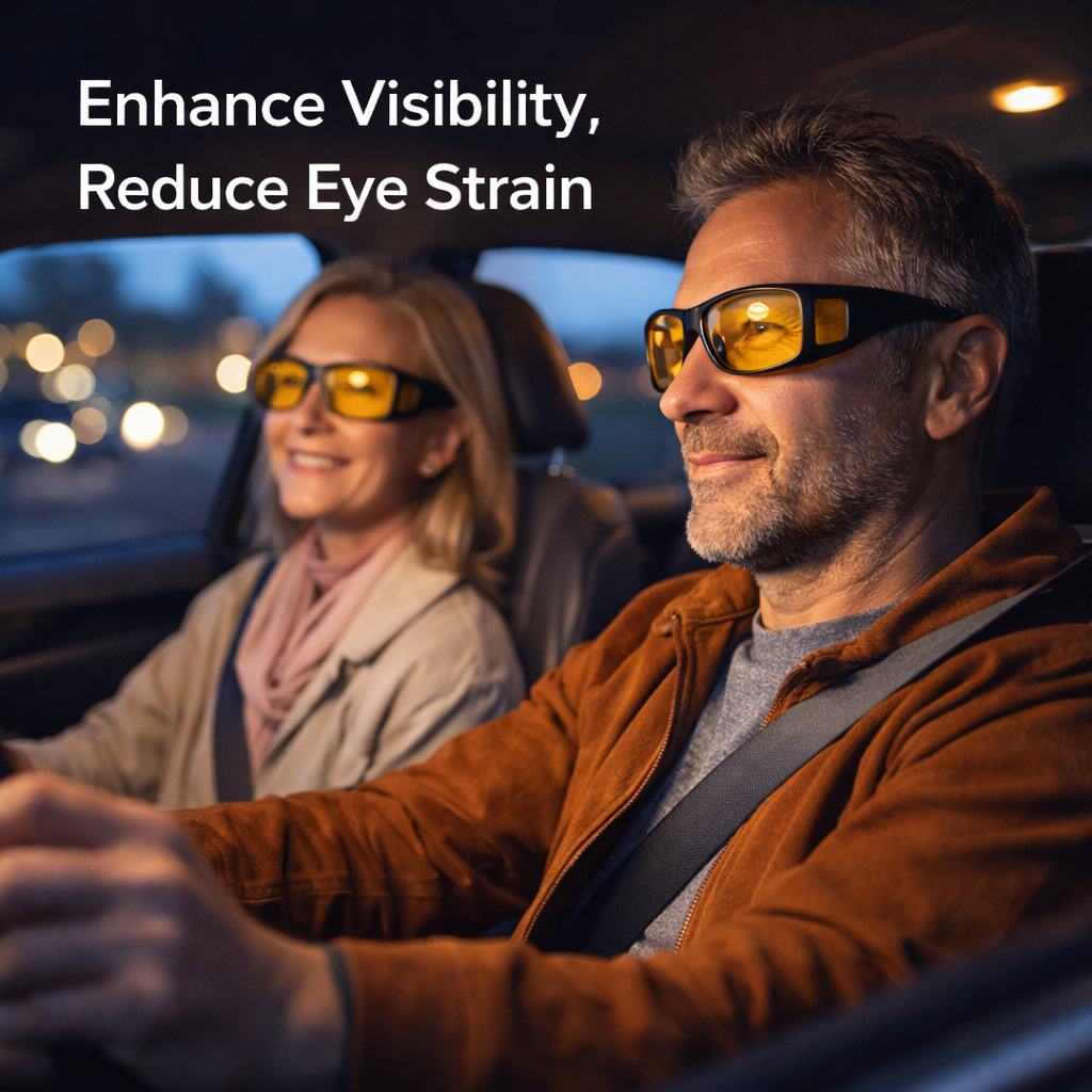 Night Vision Glasses - Anti Glare - Over Eyeglasses