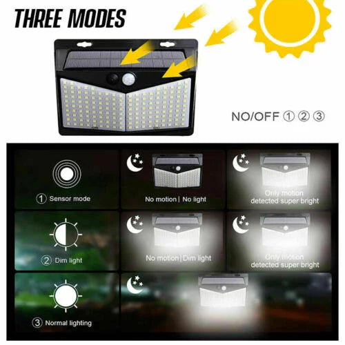Outdoor Solar Motion Sensor Light – 3 Modes, All-Weather Design - Luvonic