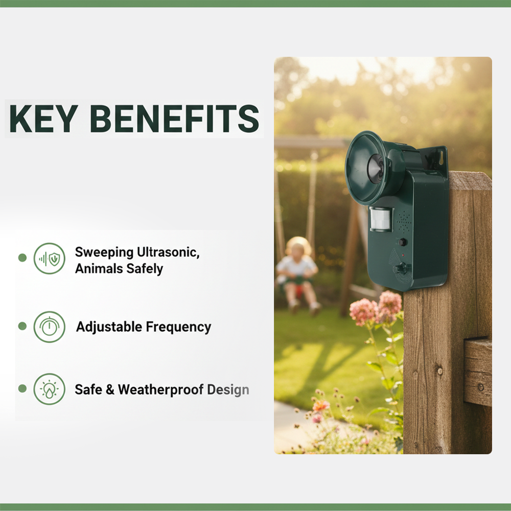 Pest Repeller - Ultrasonic Outdoor - Motion Sensor