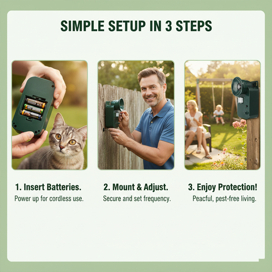 Pest Repeller - Ultrasonic Outdoor - Motion Sensor