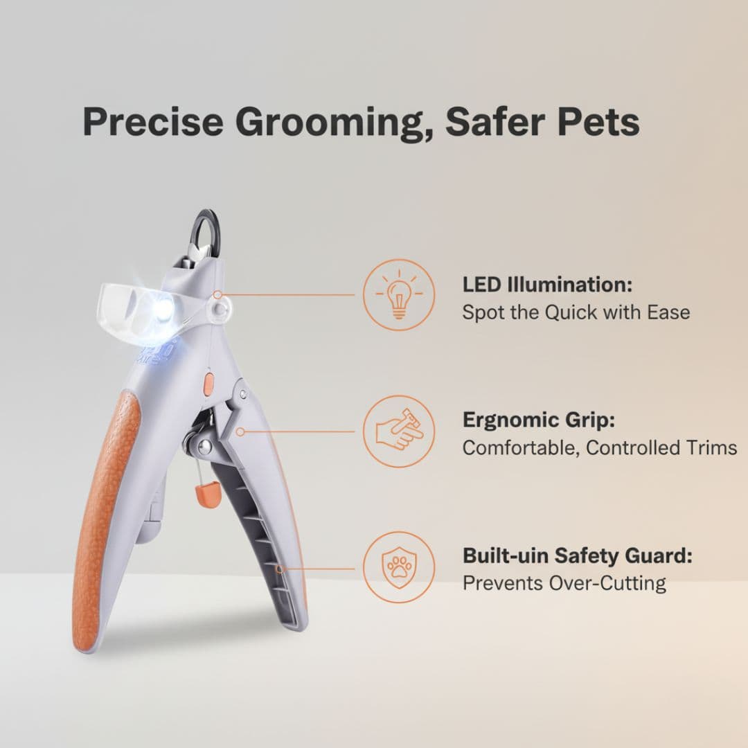 Pet Nail Clipper - LED Light - Ergonomic Design