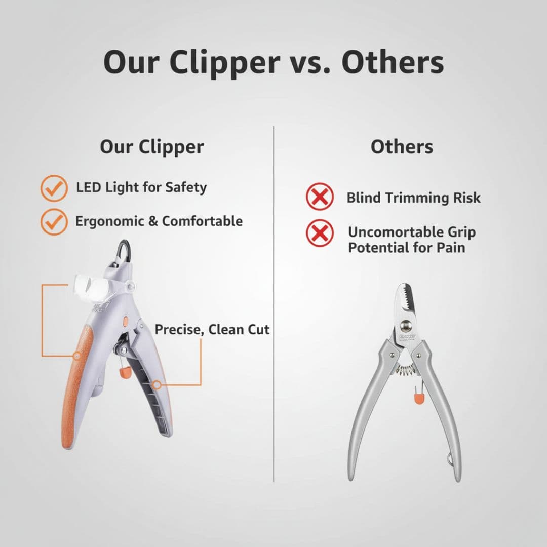 Pet Nail Clipper - LED Light - Ergonomic Design