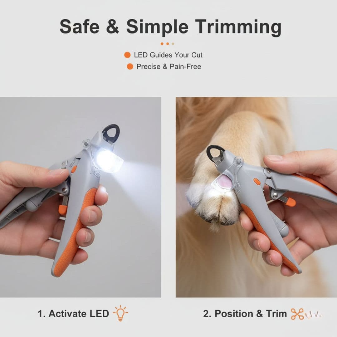 Pet Nail Clipper - LED Light - Ergonomic Design