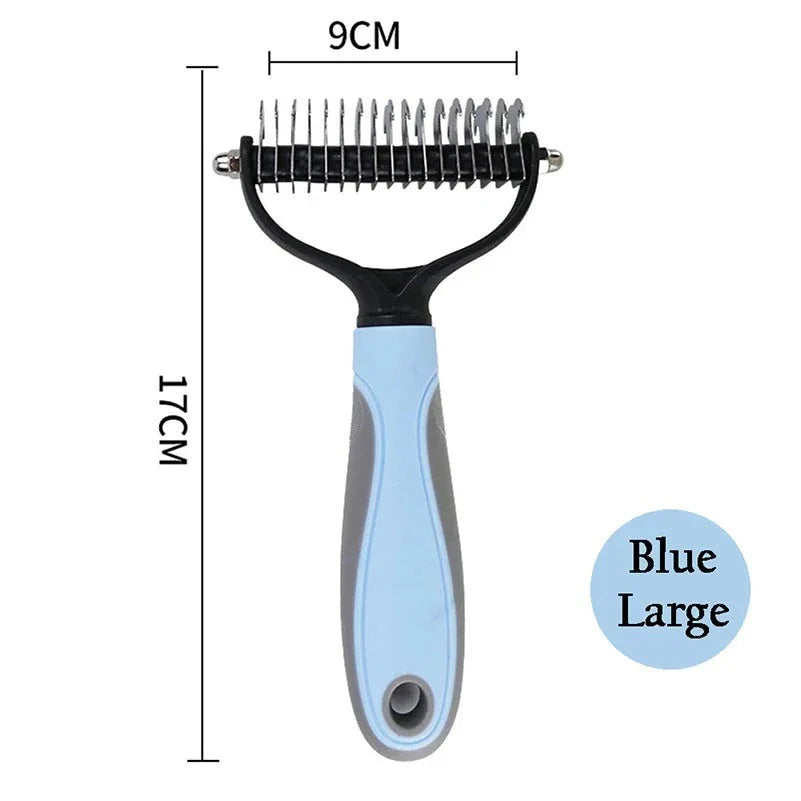 Pet Deshedding Brush - Gentle Grooming Tool - For Dogs and Cats