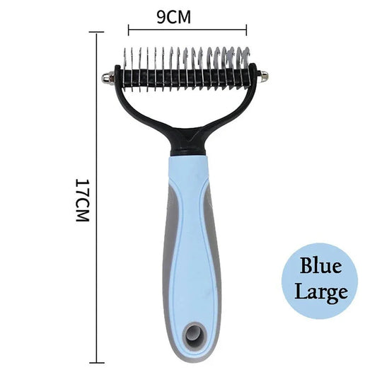 Pet Deshedding Brush - Gentle Grooming Tool - For Dogs and Cats