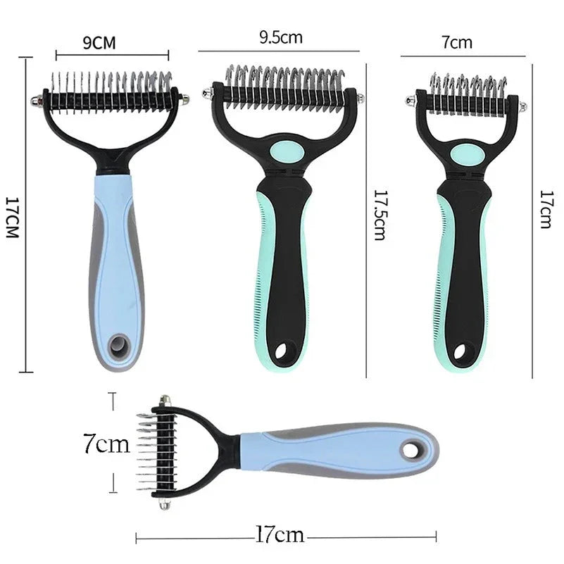 Pet Deshedding Brush - Gentle Grooming Tool - For Dogs and Cats