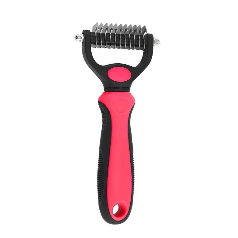 Pet Deshedding Brush - Gentle Grooming Tool - For Dogs and Cats