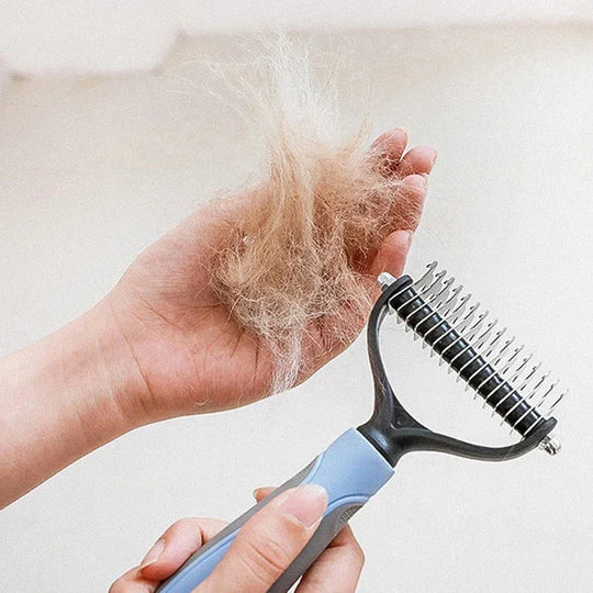 Pet Deshedding Brush - Gentle Grooming Tool - For Dogs and Cats