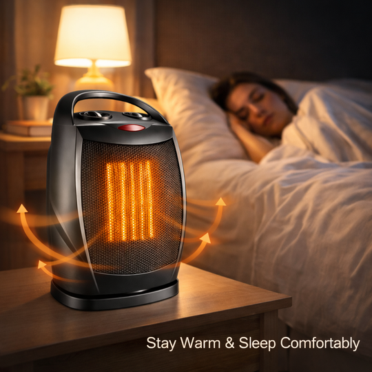 Portable Electric Heater - Quiet Oscillating Fan - Thermostat