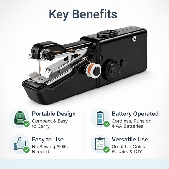 Portable Sewing Machine - Handheld Design - Compact Size