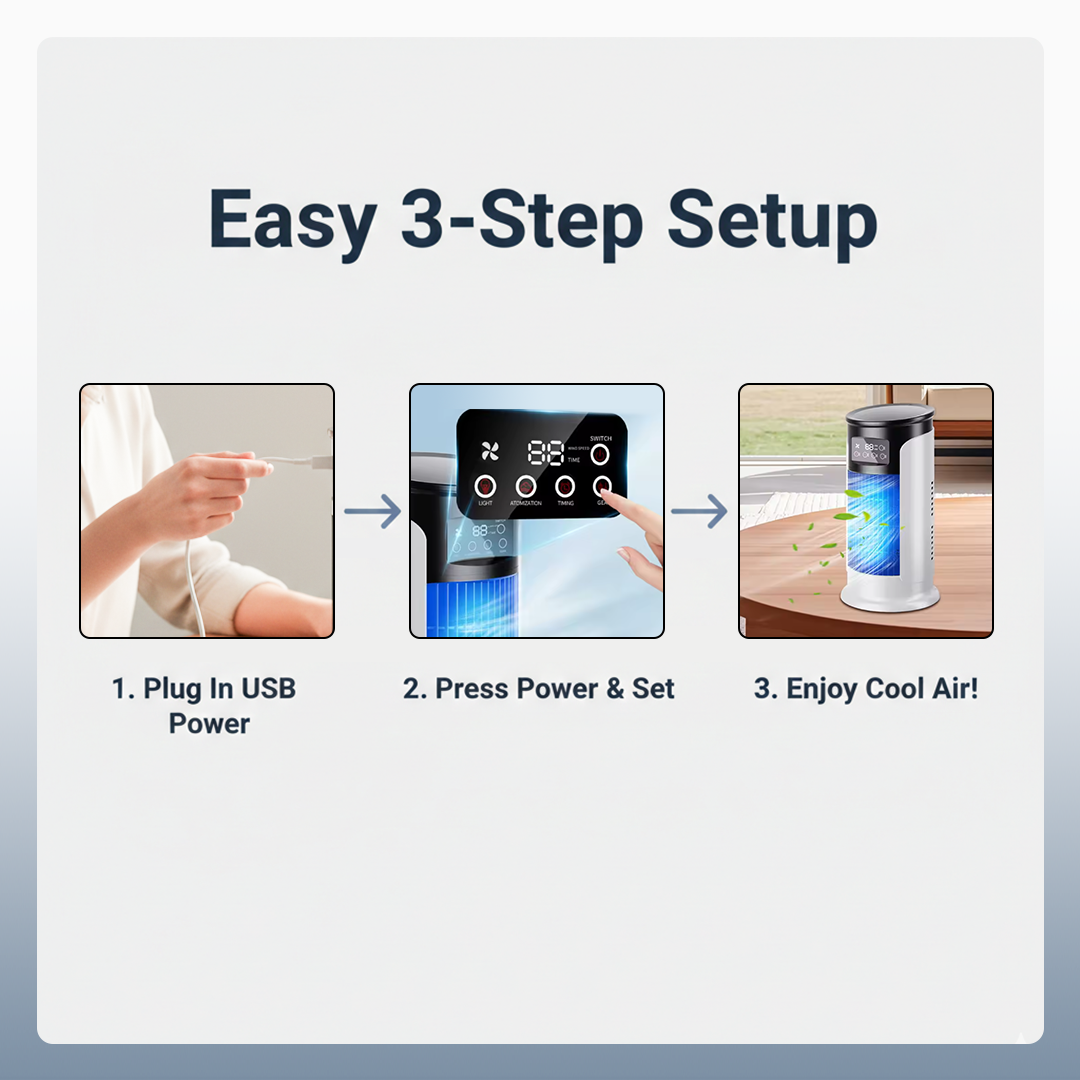 Portable Air Conditioner - USB Powered - Room Cooling