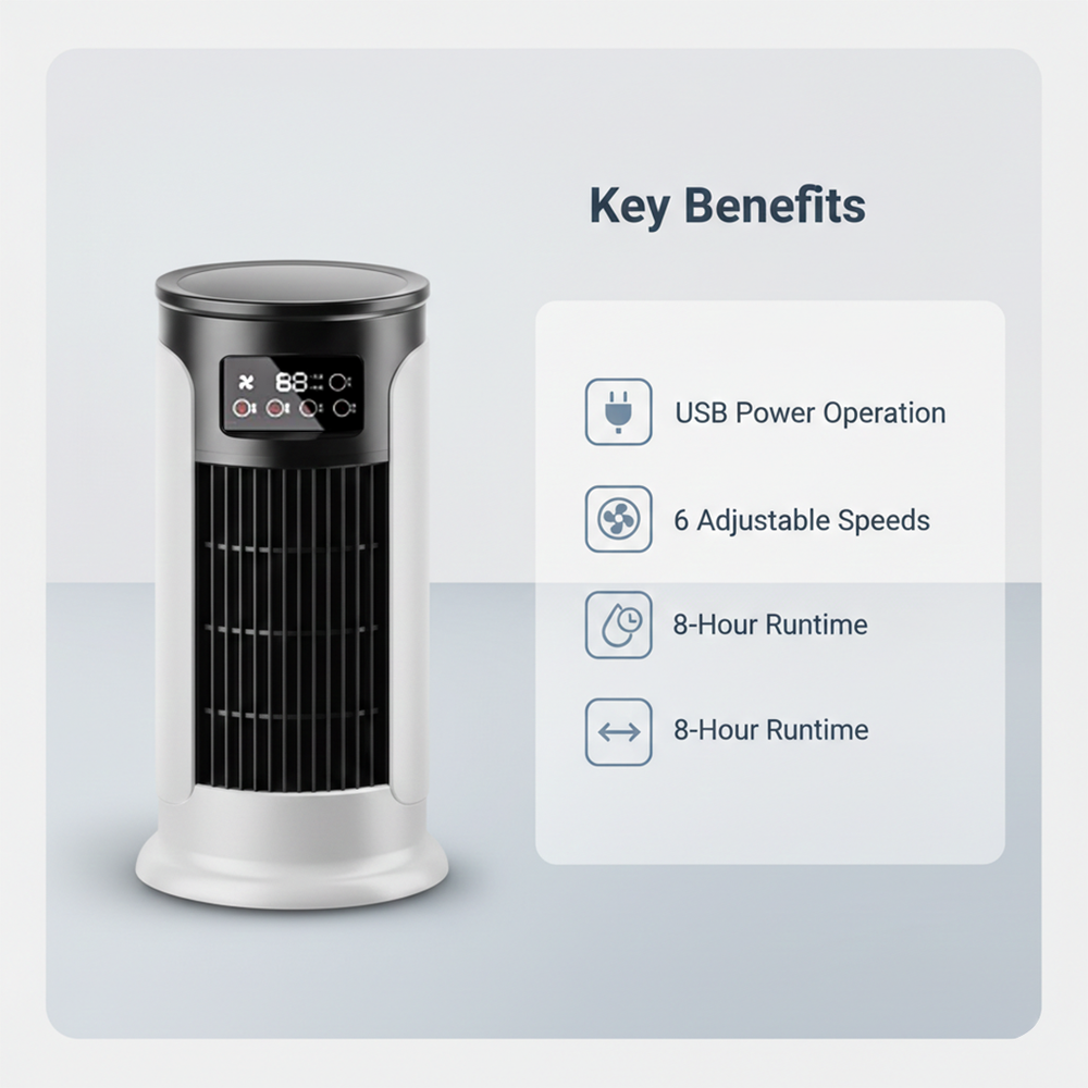 Portable Air Conditioner - USB Powered - Room Cooling