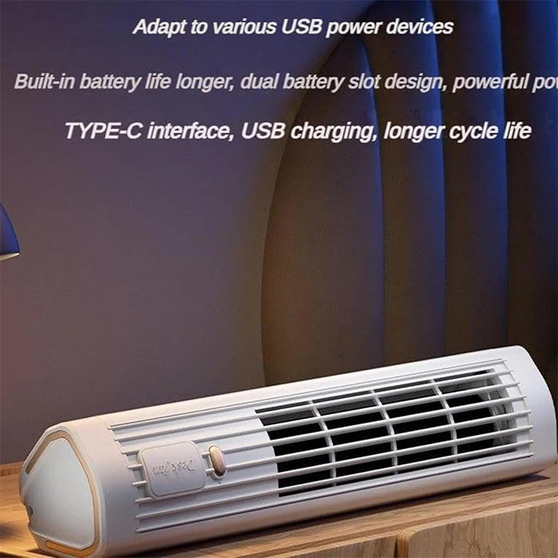 Portable Tower Fan - USB Rechargeable - Bladeless Design