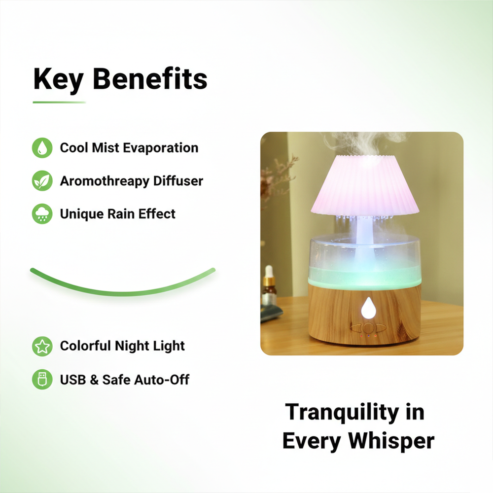 Rain Cloud Humidifier - Cool Mist - USB Powered