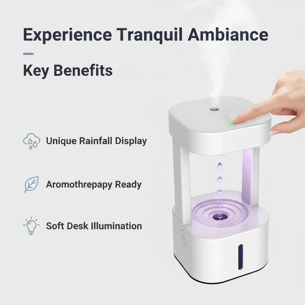 Rain Cloud Humidifier - Desk Light - Aromatherapy Diffuser