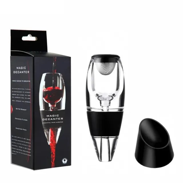 Wine Aerator and Decanter Set with Filters, Air Purifier, Stand Diffuser, Sieve, and Pourer for Dining Room Bar