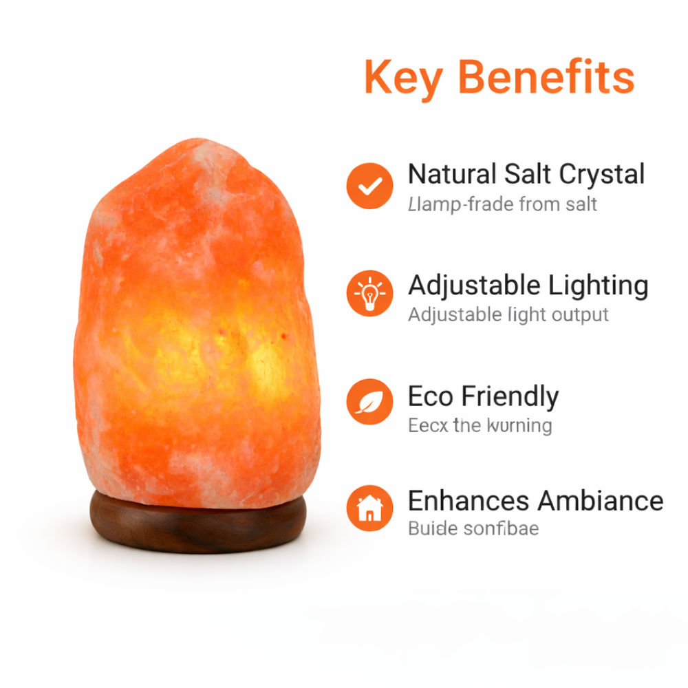 Salt Lamp - Himalayan Crystal - Adjustable Lighting