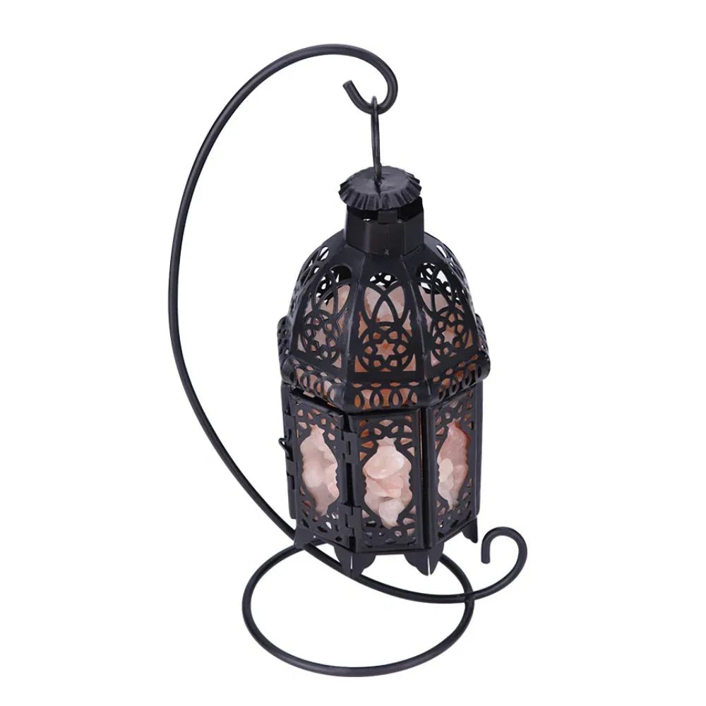 Salt Rock Lamp - Iron Frame - Tabletop Light