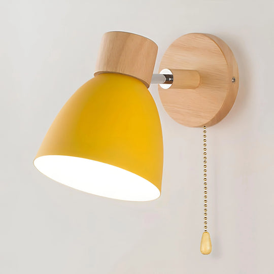 Scandinavian Wall Light - Pull Switch - Natural Wood