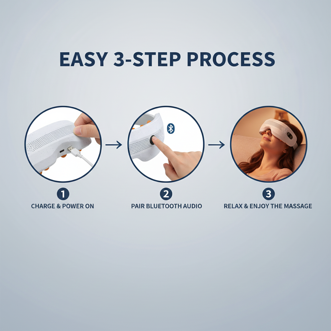 Eye Massager Mask - Heated Function - Vibration Mode