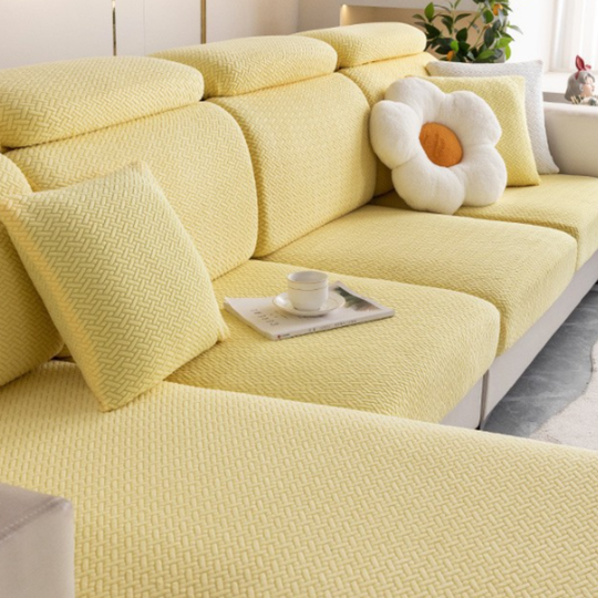Sectional Sofa Cover - Stretchable Fabric - Installation Instructions Included