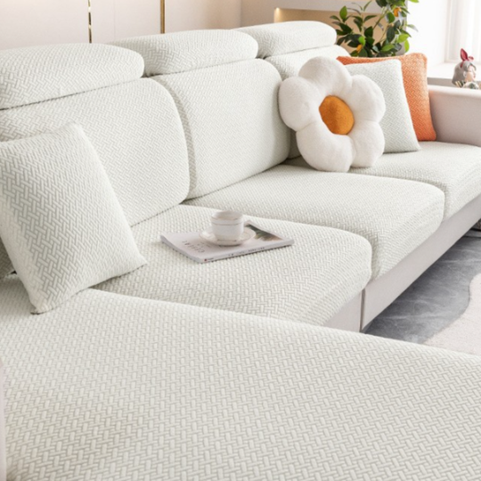 Sectional Sofa Cover - Stretchable Fabric - Installation Instructions Included