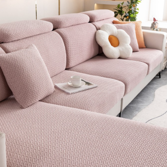 Sectional Sofa Cover - Stretchable Fabric - Installation Instructions Included