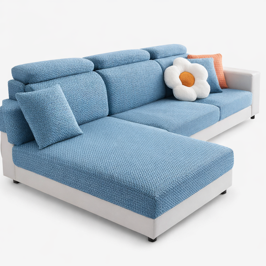 Sectional Sofa Cover - Stretchable Fabric - Installation Instructions Included