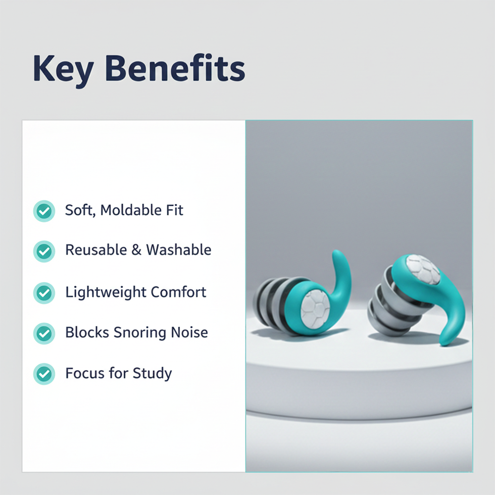 Silicone Earplugs - Noise Reduction - Sleeping Use