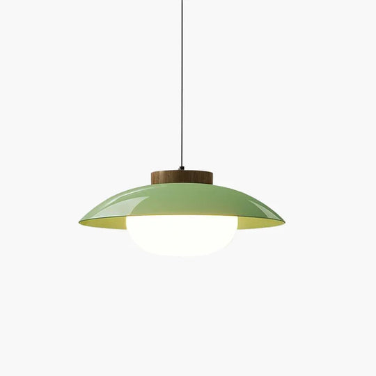 Pendant Lamp - Metal Shade - Wooden Accent - Luvonic