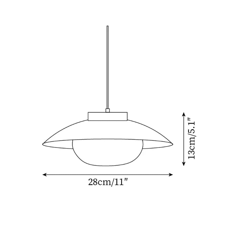 Pendant Lamp - Metal Shade - Wooden Accent - Luvonic
