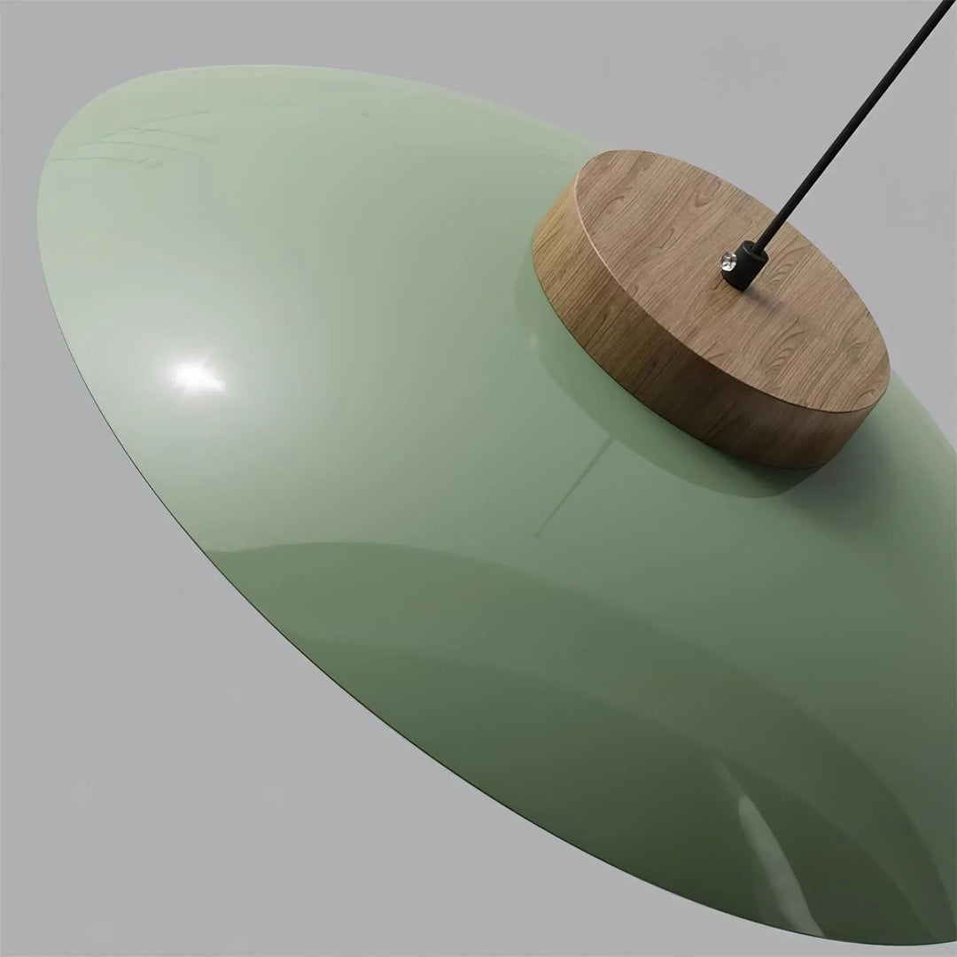 Pendant Lamp - Metal Shade - Wooden Accent - Luvonic